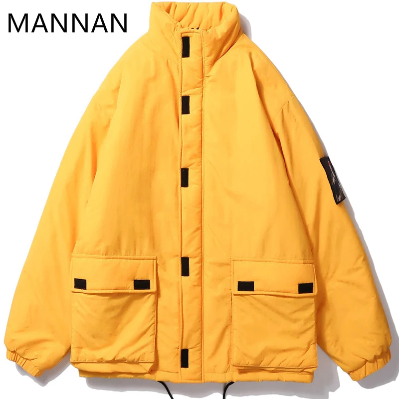 MANNAN куртка для мужчин стеганая парка Пресвятой Девы Марии уличная Винтаж Пальто зима толстый хлопок ветровка Harajuku