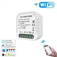 Smart Home for Wifi Light Switch Diy Module Smart Life/Tuya APP Remote Control,Working with Alexa Google Home 2 Gang 2 Way.
