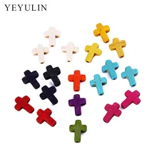 20 шт красочные натуральный камень кросс-подвесные прелести для женщин ожерелье браслет DIY Изготовление ювелирных изделий 1,5*1,1 см