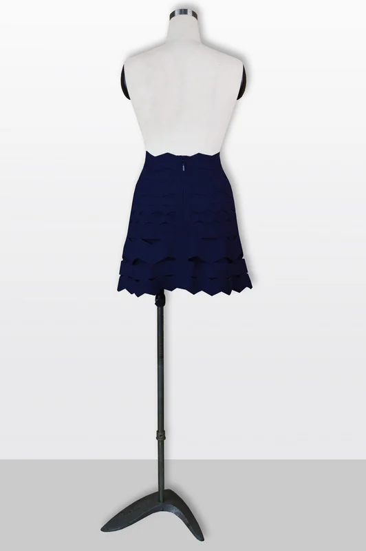 Высокого качества от популярный темно-синий черный Aline мини-юбка-перевязка из вискозы элегантные вечерние юбки для выпускного вечера - Цвет: deep blue