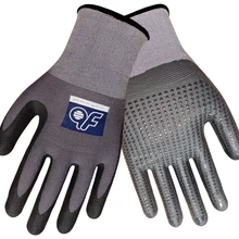 Защитная перчатка с нитриловыми точками, 5 пар, серый нейлон, обернутый спандексом, с нитрильной пеной, перчатка для работы