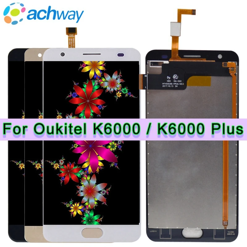 

Test Work 5.5" LCD Oukitel K6000 Plus LCD Screen Display Touch Panel Digitizer Assembly Repalcement Parts Oukitel K6000 Pro LCD