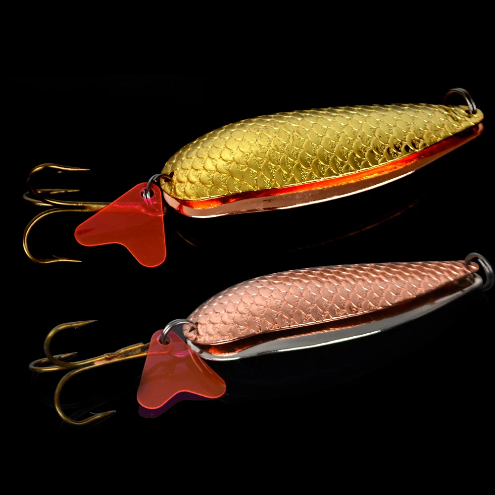 1pc 8cm/30g Metal Fishing Lure Spoon With 5 Mustad Treble Hook Bass