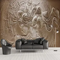 Пользовательские обои фрески 3D стереоскопического Красота символов Скульптура фото обои Гостиная диван Спальня фон настенная