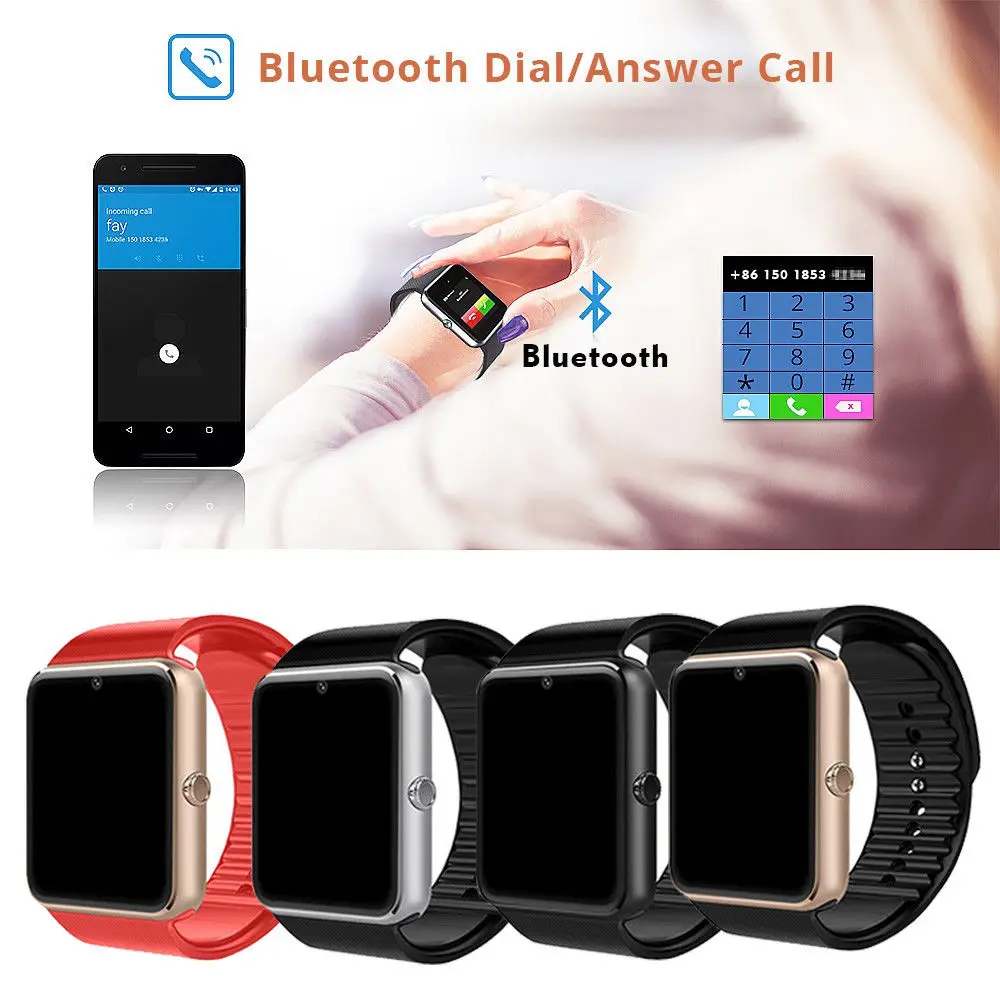 Timethinker умные часы Для мужчин умные часы Bluetooth Reloj sim-карта TF наручный шагомер вызова