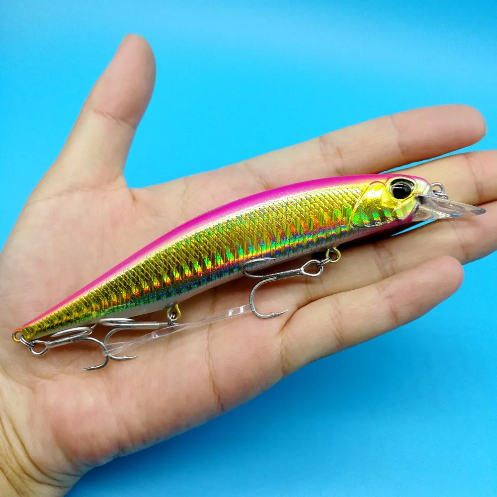 Isca de Pesca do Robalo Tsurinoya Lote Suspender Minnow Rígido 19.5g 120mm Longo Fundição Iscas Artificiais Wobblers Enfrentar 3 Pçs - 10 Cheap Iscas artificiais