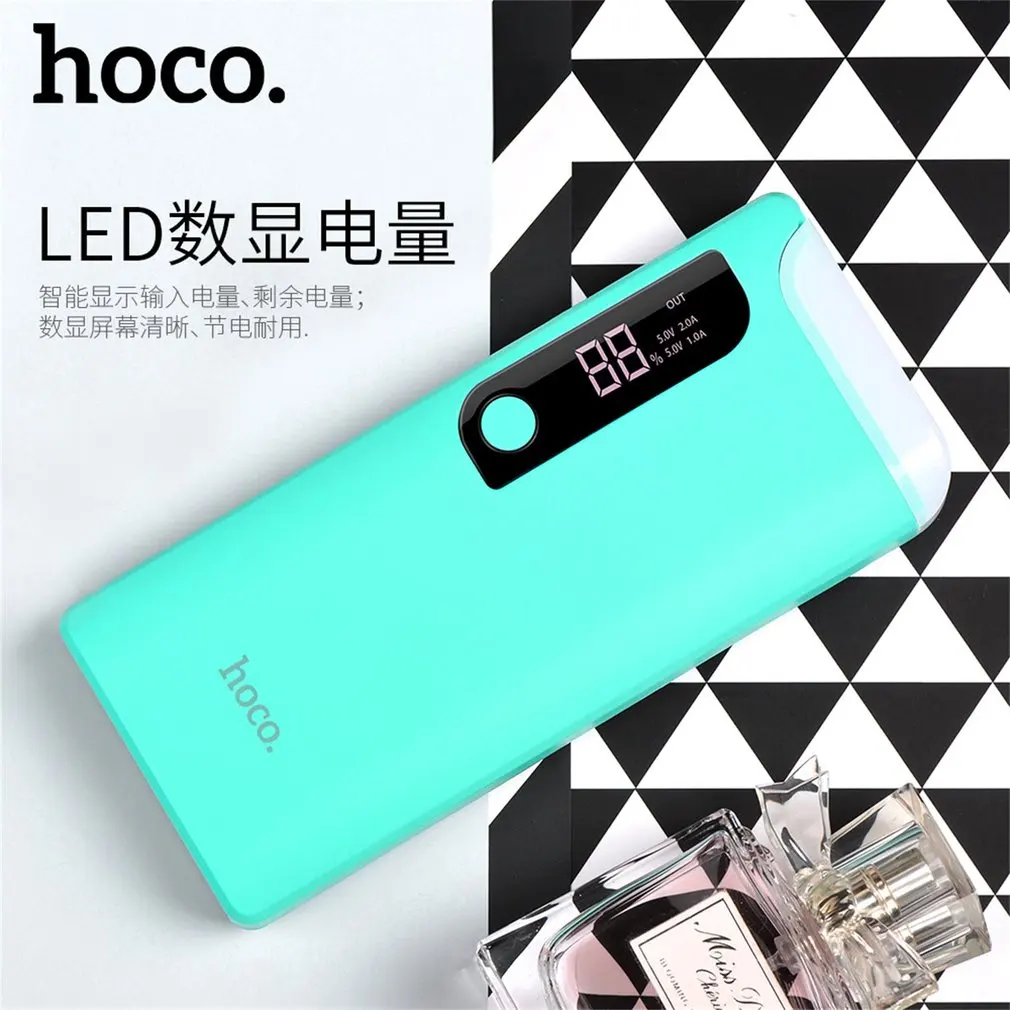 HOCO power bank 15000mAh Портативный Мобильный Внешний аккумулятор с настольным аккумулятором, два usb-порта, универсальное Внешнее зарядное устройство B27