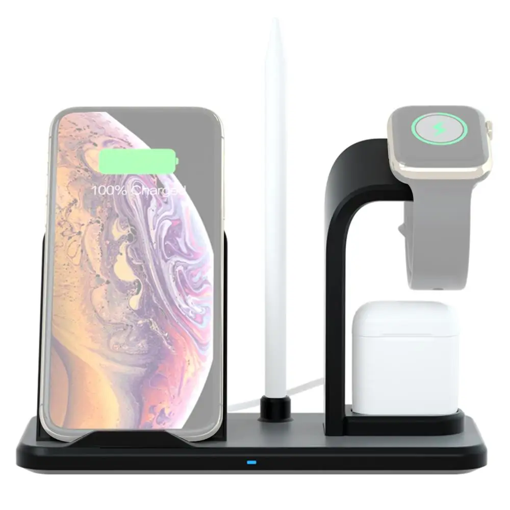 3 в 1 быстрая QI Беспроводная зарядная док станция Кронштейн для Apple Watch 4/3/2/1