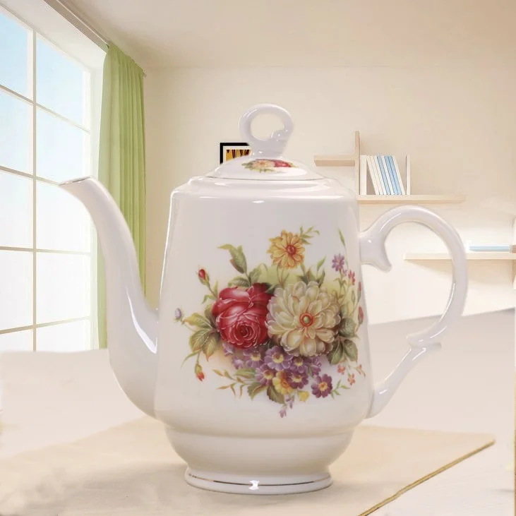 Модный Британский костяной фарфор, кофейник, европейский стиль, послеобеденный чайный сервиз, керамический чайник, кофейник, цветочный чайник, фарфоровый горшок
