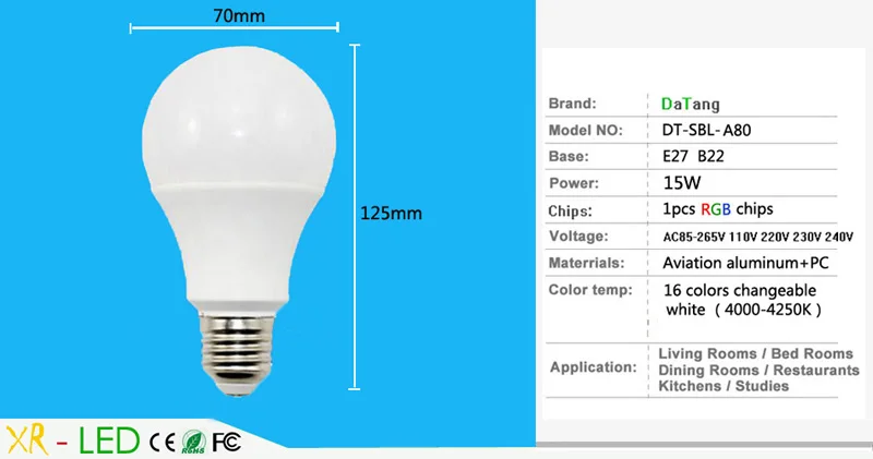 RGB свет лампы E27 7 Вт 16 цветов Изменение с 24 кнопок пульта дистанционного управления RGB LED лампа 270 градусов лампада LED