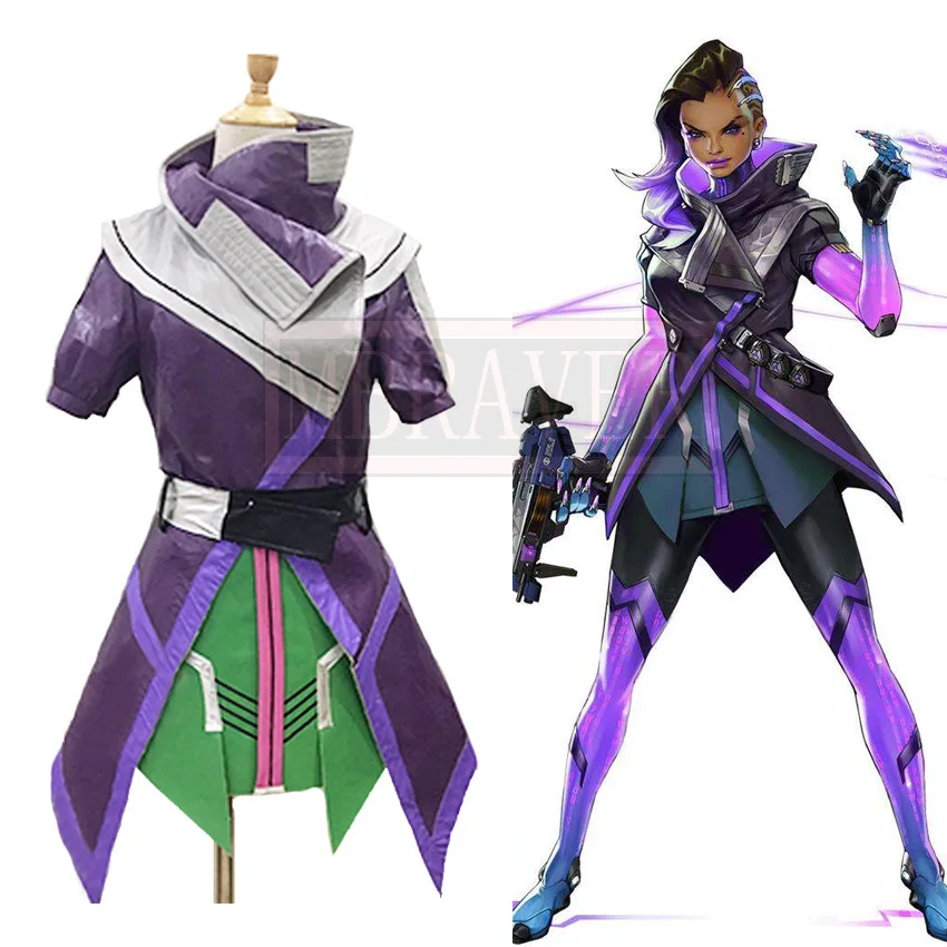 Game OW Sombra Cosplay Costume Halloween Tailor made Any Size | Тематическая одежда и униформа