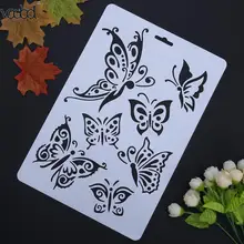 VODOOL Butterflies DIY Craft Layering Plastic Stencils For Walls Scrapbooking Painting Album Decorative Embossing Paper Cards VODOOL Butterflies DIY Craft Layering Plastic Stencils For Walls Scrapbooking Painting Album Decorative Embossing Paper Cards