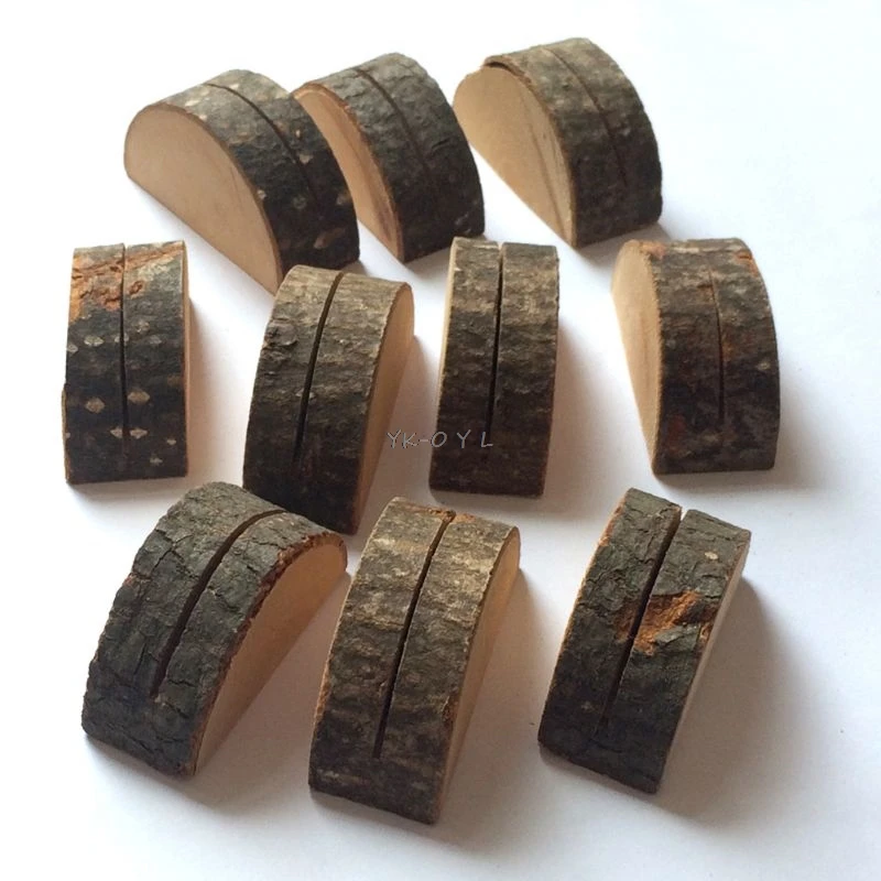 

10pcs Rustic Natural Wood Table Name Number Place Card Holder Memo Note Photo Picture Clip Decor Wedding Party