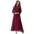 Autumn Muslim Maxi Dress Casual Chiffon Solid Burgundy Long Sleeve Long Dresses Belt A Line Elegant 2017 Women Abaya Kaftan