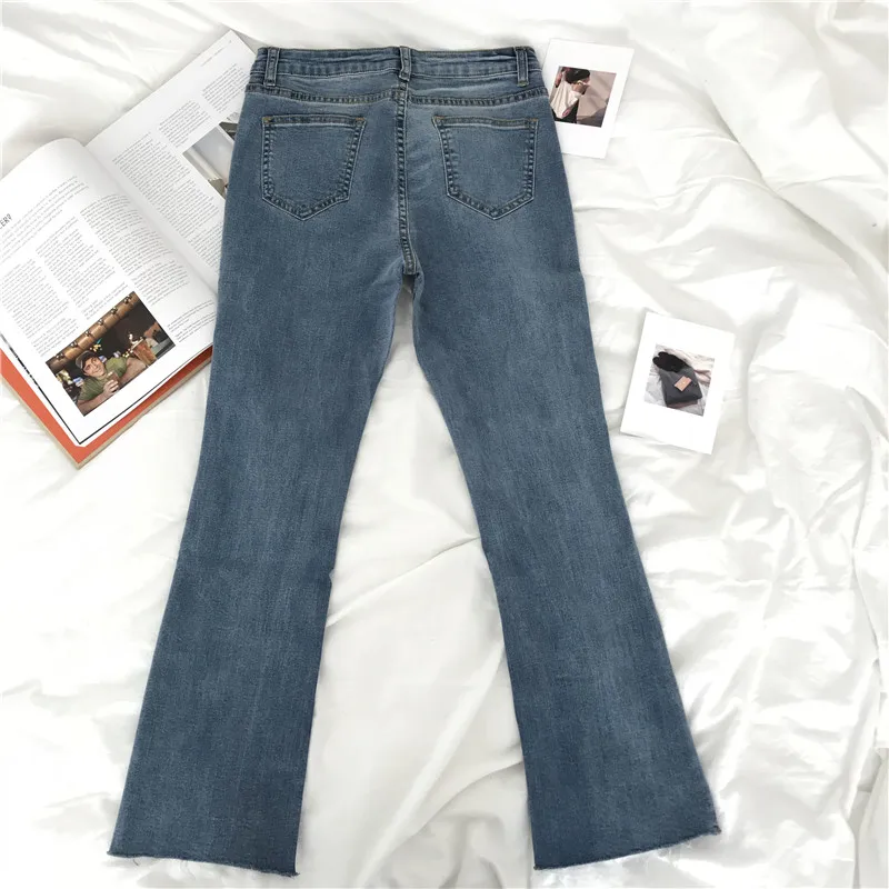 Весна-Осень, женские модные брендовые винтажные джинсы, облегающие джинсы длиной до щиколотки, женские повседневные штаны в Корейском стиле