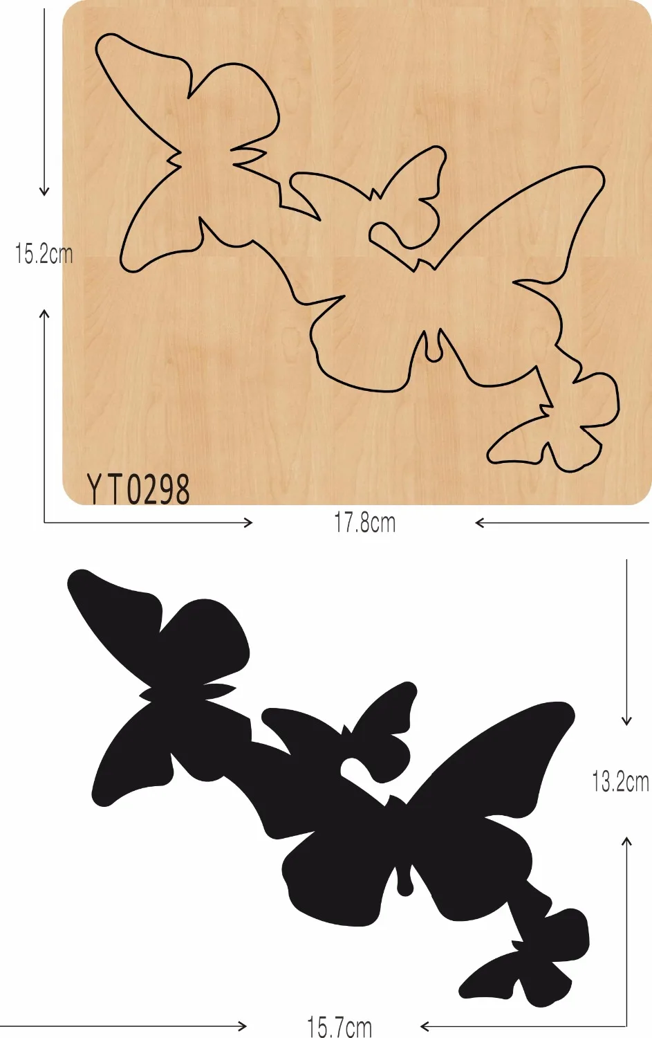 

Butterfly decoration DIY wooden die/ Scrapbook mold/cutting tool die /YT0298