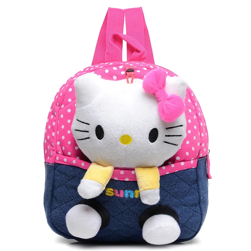Lovely soft Plush hello kitty bear school bag doll detachable bag school backpack for baby boys girls 0-3years kids mochila