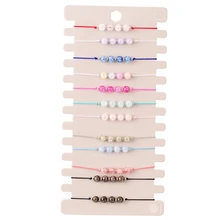 12 шт./компл. женских стеклянных бусин браслет и браслет вечерние регулируемые маленькие ювелирные изделия Браслет Модные Ювелирные изделия Подарки