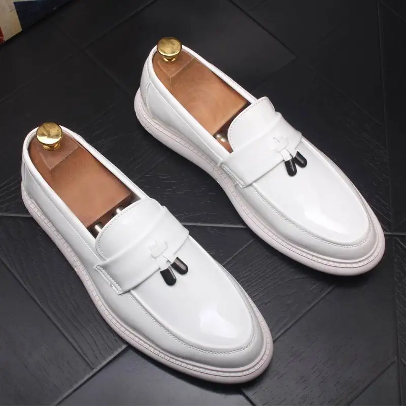 Homme 43 Hommes Noir Bateau Noir Mode Gland or Mocassins Plate rouge Casual Nouvelle Slip Arrivée Toe Errfc forme Loisirs Chaussures Roude blanc Sur Blanc OX0nN8PkZw