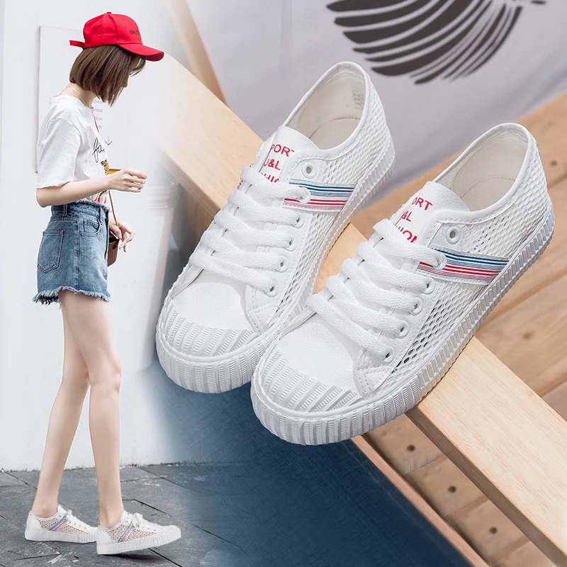 

2019 summer new hollow tide shoes small white shoes women's shoes breathable mesh mesh shoes wild shoes Korean white shoes