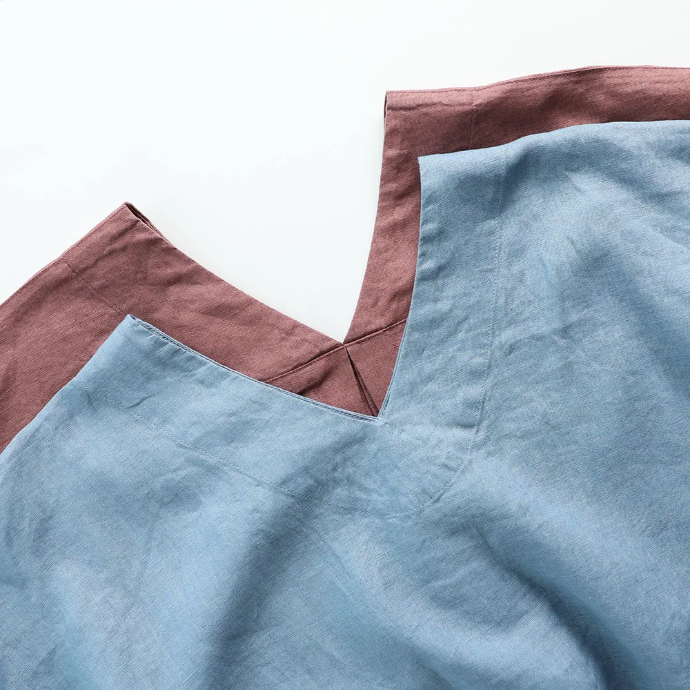 

Lazy Wind V Lead System Belt Waist Pure Flax Short Sleeve Dress A Form Widen Will Ma Xianshou 9036 h190606