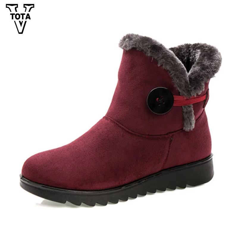 

VTOTA Brand Winter Boots Women Snow Boots Fur Comfortable Ankle Women Boots Fashion Buckle Platform Short Booties Botas OH2