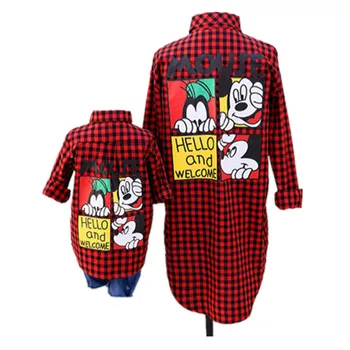 

Family Match Outfits Mother Kids Long Sleeve Cotton Blouses Autumn Casual Family Look Cotton Shirt Mother Daughter Clothes H0163