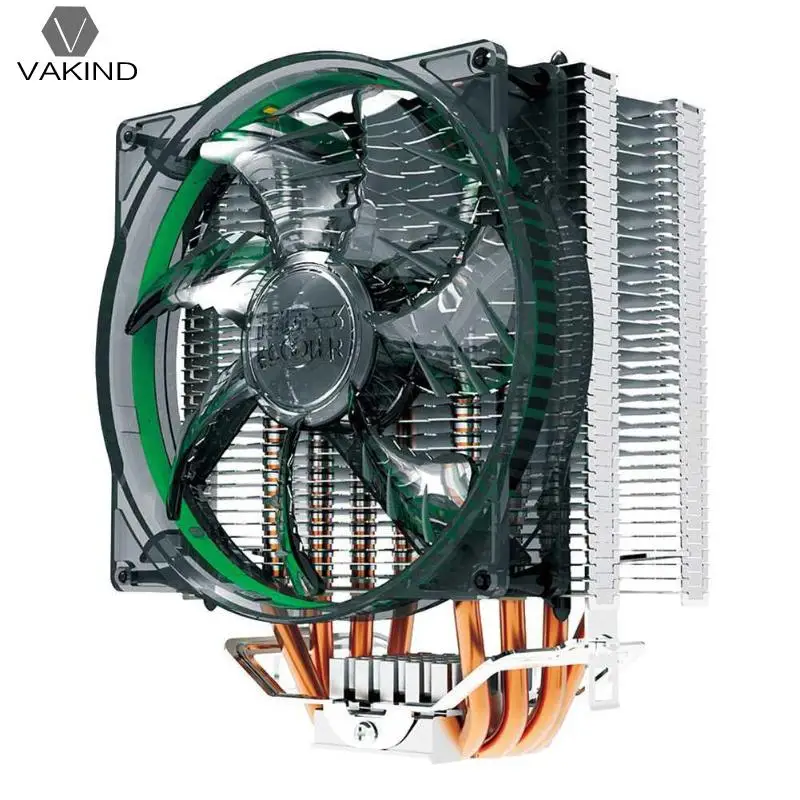 

VAKIND 4pcs Heatpipes CPU Cooler Smart Fan Fluid Bearing Cooling Fan Heatsink Radiator for Usual AMD/INTEL