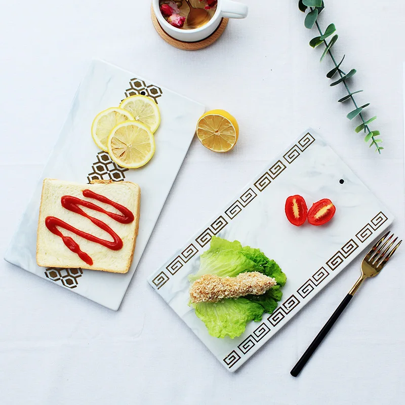 Ceramic Plate Rectangle Plate Sushi Dish Dinner Tray Flat Plates