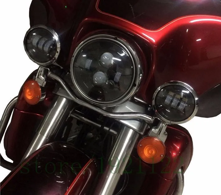 Chrome 4," светодиодный фонарь наружная крышка отделка корпус фары для Harley Street Glide Road King Electra Glide мотоцикл фар