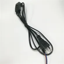 ЕС США plug 1,8 м черный с переключателем провода 2 ядра кабель линии электропередач 10 шт