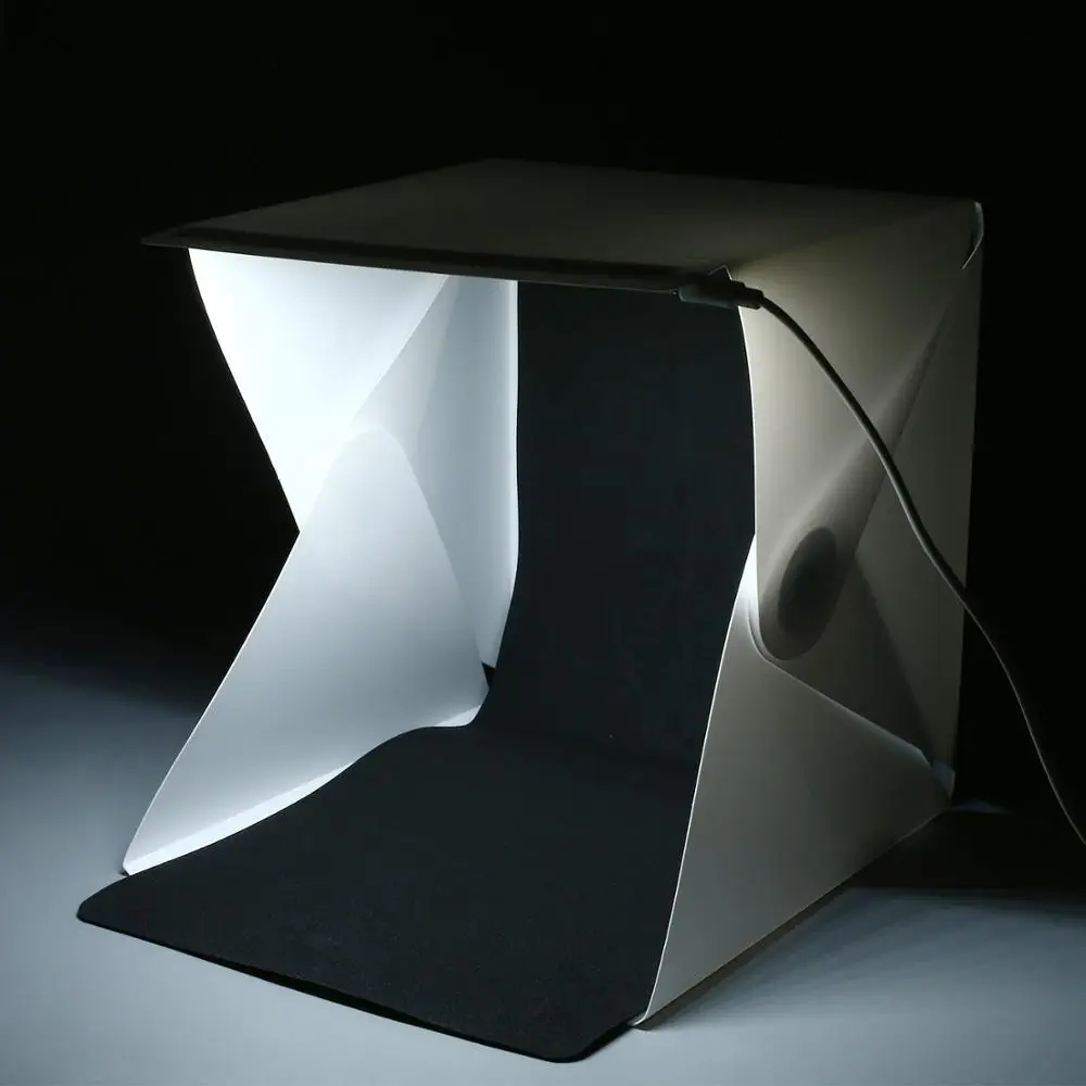 FIFATA 20*20 см мини складной студийный портативный диффузный софтбокс лайтбокс с светодиодный черно-белый фон для фотостудии