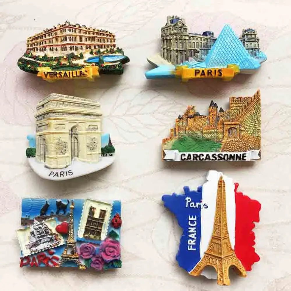 6PCS/LOT France PARIS Eiffel Tower Palace of Versailles Carcassonne