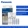 Panasonic Eneloop 100% оригинал Eneloop 4 шт. 1,2 В 2000 мАч AA NiMH аккумуляторная батарея и быстрое зарядное устройство для AA / AAA ► Фото 1/4