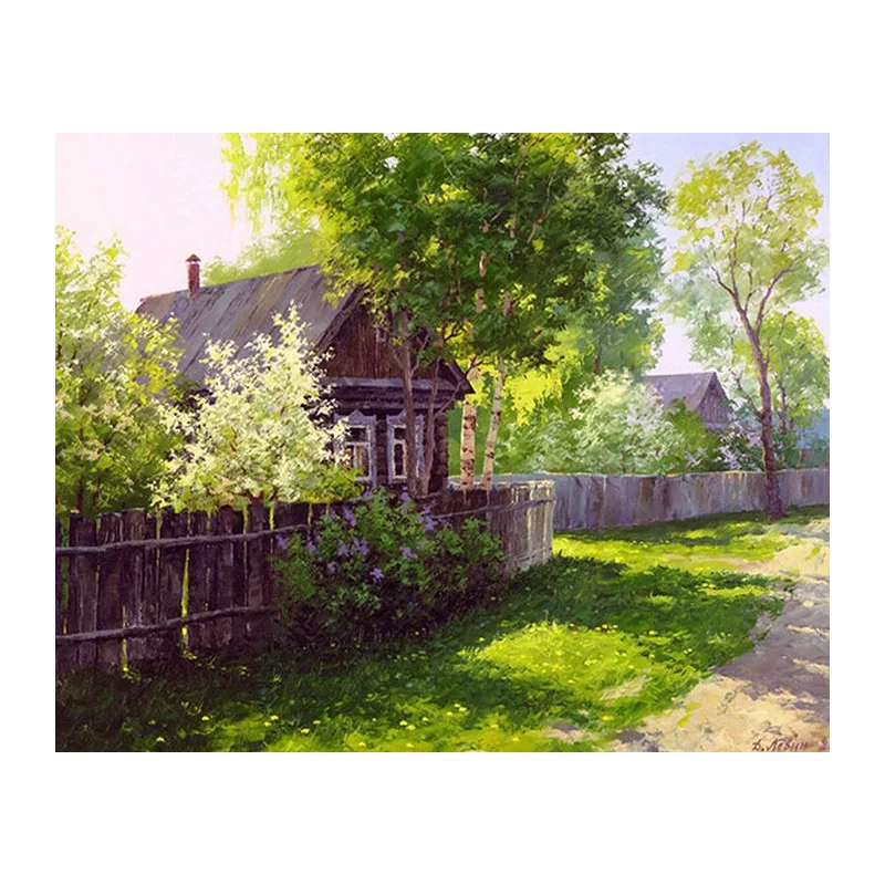 

5D DIY Diamond Painting Crystal Diamond Painting Cross Stitch Needlework Green Lawn Garden Landscape Home Decorative WZ