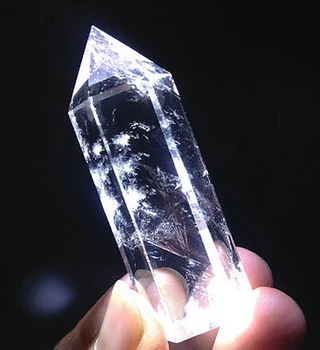 

48g CLEAR NATURAL QUARTZ CRYSTAL Red NEEDLE WAND POINT HEALING