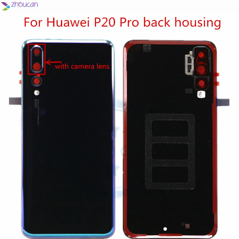 

Original Rear Back Housing For Huawei P20 Pro Battery Cover Door with Camera Lens for Huawei P20 Pro Back Glass Replacement