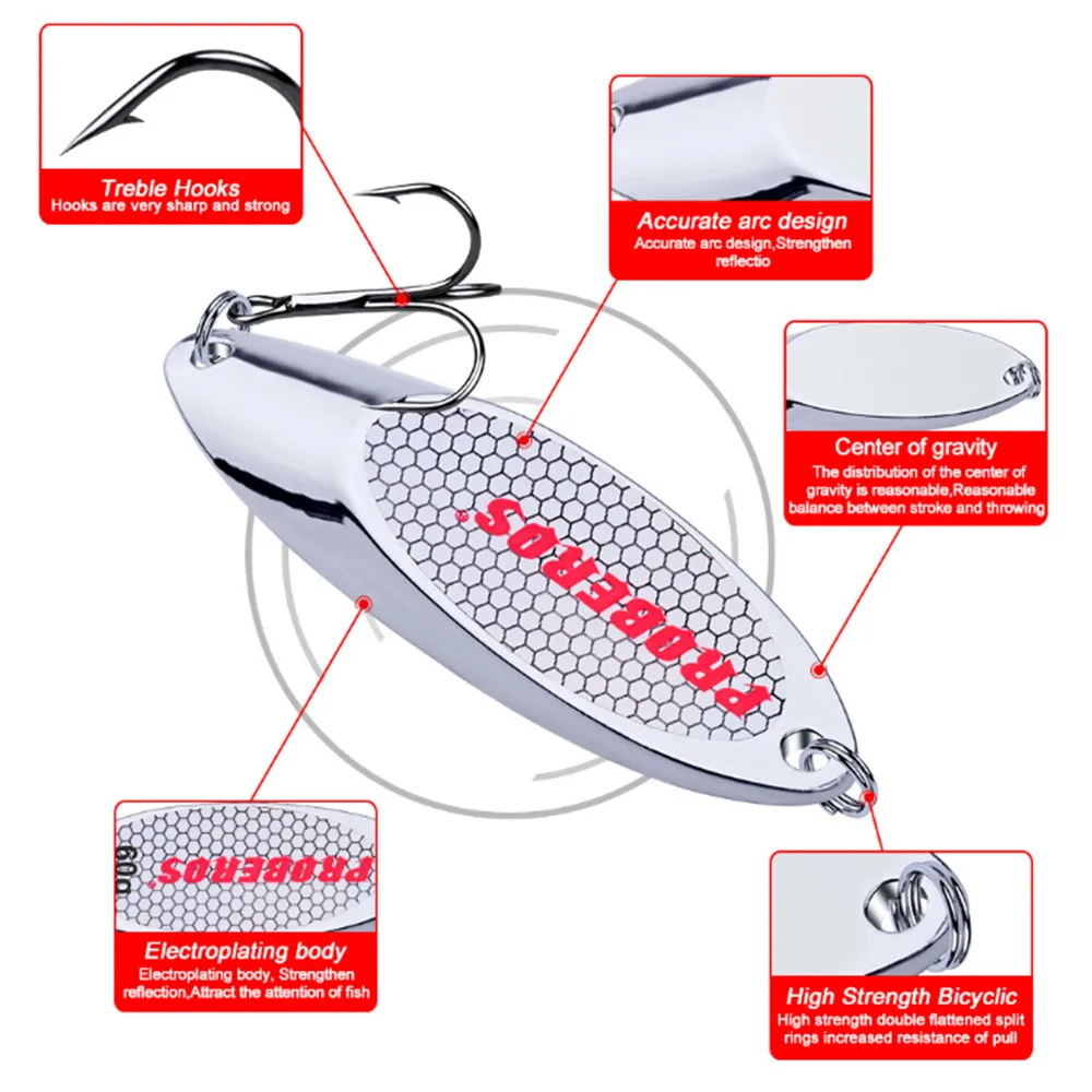 1 шт. приманка ложка для рыбной ловли серебристый цвет 3 40 г металлическая жесткая