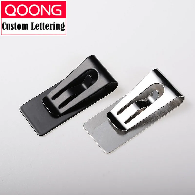 QOONG Edelstahl Anpassbare Geld Clip Bargeld Clamp Halter Tragbare Geld Clip Geldbörse für Tasche Metall Geld Halter