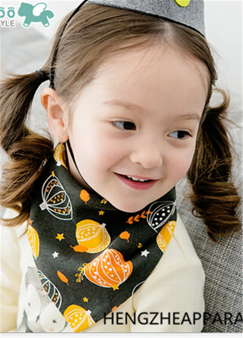 Детский абсорбирующий хлопковый модный шарф для малышей, медведь, лиса, цветок, фрукты, мультфильм, девочки, мальчики, ошейники, детская одежда, аксессуары, шарфы