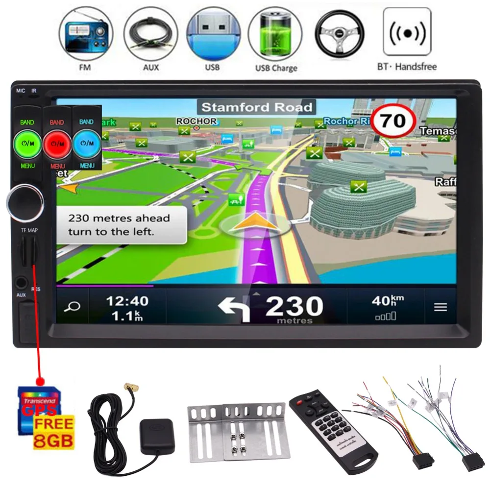 

1080P Video/Bluetooth/Phone Easylink/AUX-in/Steering wheel controls/Rearview Cam-in/Map Card 2 Din Car Music MP5 Player In Dash