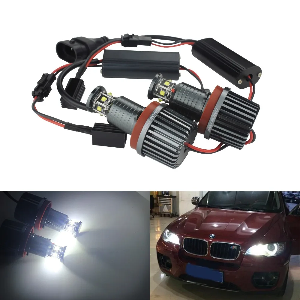 Светодиодные лампы ангельские глазки ANGRONG 2x H8 30 Вт гало для BMW E92 E90 E91 E93 E82 E87 E88 E60 E61