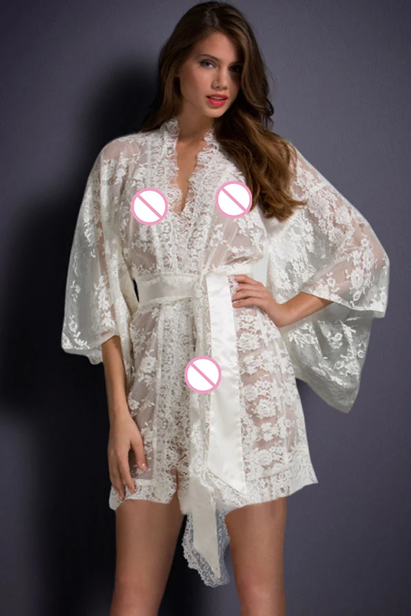 White-Belted-Lace-Kimono-Nightwear-LC21998-1-2