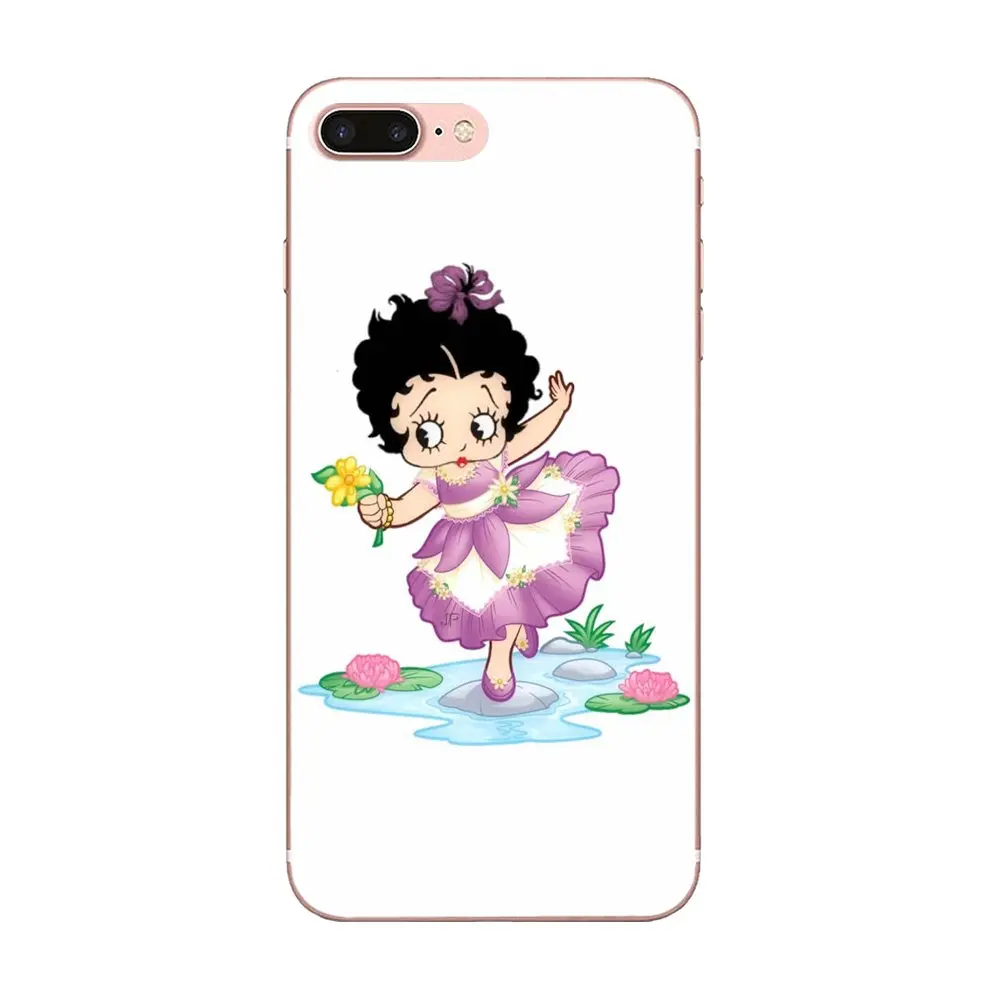 Мягкие сумки Чехлы для Apple iPhone 4 4S 5 5C 5S SE 6 6S 7 8 Plus X XS Max XR Cubierta Betty Boop En Un Vidrio