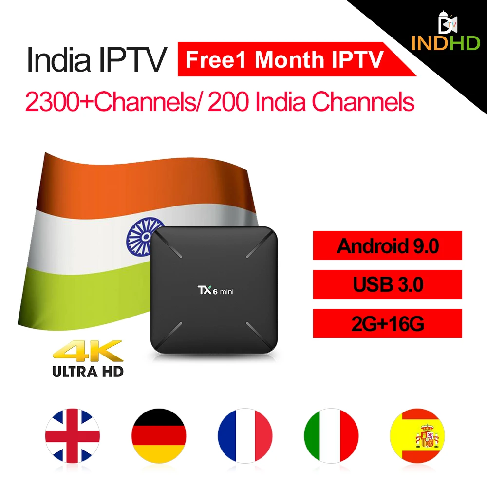 

India IPTV Subscription TX6mini Android 9.0 Box IPTV Indian Pakistan Arabic Turkey IP TV Netherlands Italy Portugal Poland IPTV