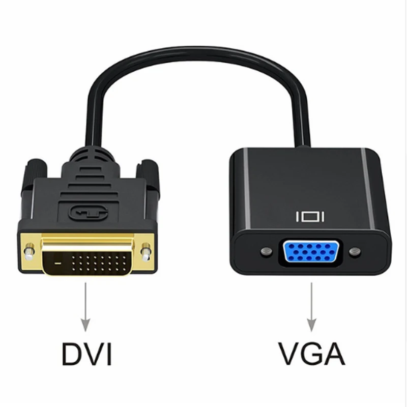 Urgrico DVI Мужской к VGA Женский видео конвертер DVI кабель 24+ 1 25 Pin DVI-D к VGA Кабель-адаптер для ТВ PS3 PS4 ПК дисплей 1080P - Цвет: Black