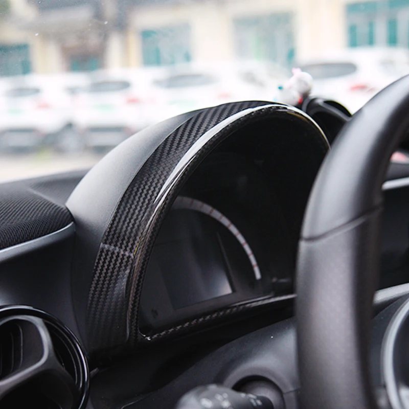 

Carbon Fiber Car Center Console Dashboard Cover Instrument Panel Frame Trim for Smart fortwo forfour 2015 2016 2017