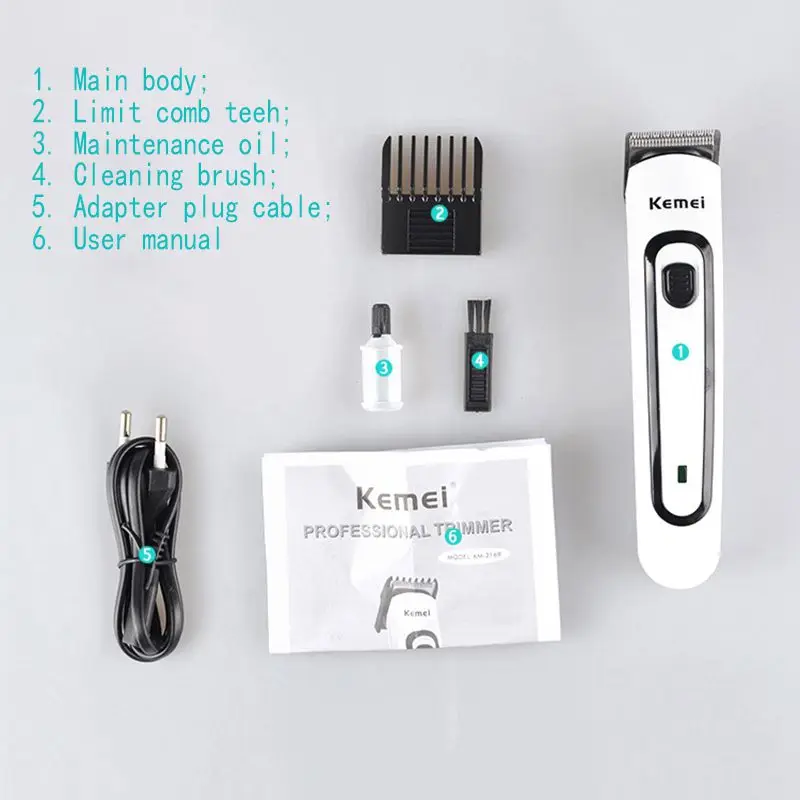 Kemei KM-2169 сухая батарея перезаряжаемая двойная электрическая машинка для стрижки волос titoudao машинка для стрижки волос