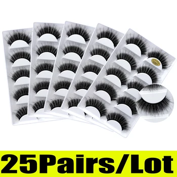 

25 pairs 3D mink lashe wholesale Natural False Eyelashes Makeup Extension 3d mink eyelashes Fake Eyelashes cilios g801