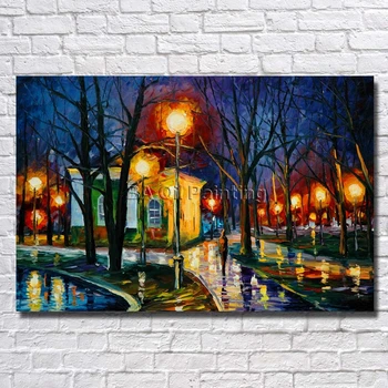 

BA Oil Painting Hand Painted Big Size High Quality Night House Landscape Oil Painting Home Decor Cheap Paintings no Framed